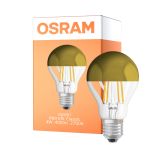 Osram Classic LED E27 Pære Filament Mirror Guld 4W 400lm - 827 Ekstra Varm Hvid | Erstatter 35W