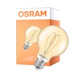 Osram Vintage 1906 LED E27 Globe Filament Guld 4.9W 470lm - 927 Ekstra Varm Hvid | Bedste Farvegengivelse - Dæmpbar - Erstatter 40W