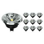 Fordelspakke 10x Noxion Lucent LED Spot GU10 AR111 15W 850lm 40D - 930 Varm Hvid | Bedste Farvegengivelse - Dæmpbar -  Erstatter 75W