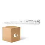 Fordelspakke 6x Ledvance LED Vandtæt Lysrender Fugttæt 46W 6400lm - 840 Kold Hvid | 150cm