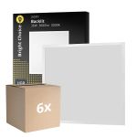 Fordelspakke 6x Bright Choice LED Panel Backlit 36W 3600lm - 830 Varm Hvid | 60x60cm - UGR <22