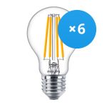 Fordelspakke 6x Philips Corepro LED Pære E27 Pære klar 10.5W 1521lm - 827 ekstra varm hvid | erstatter 100W