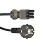Noxion GST-Kompatibel Forsyningskabel - Hun + Schuko Europlug - Sort 1.5m - 3 pole 0.75mm2