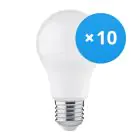 Fordelspakke 10x Bright Choice LED Pære E27 Pære Matt 4.9W 470lm - 830 Varm Hvid | Erstatter 40W