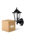Fordelspakke 4x D'Lite Vægbelysning Helora Sort | IP44 - Egnet til 1x E27 - Bevægelsessensor