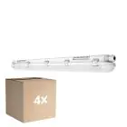 Fordelspakke 4x Ledvance LED Vandtæt Lysrender Fugttæt 18W 2400lm - 840 Kold Hvid | 120cm