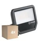 Fordelspakke 4x Ledvance LED Projektør Aluminium Sort 41W 6000lm 100D - 865 Dagslys | IP66 - Symmetrisk