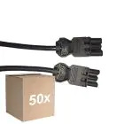 Fordelspakke 50x Noxion GST - Kompatibel Forlængerkabel Sort - Han + Hun - 5m - 3 pole 1,5mm2