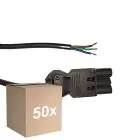 Fordelspakke 50x Noxion GST - Kompatibel Forsyningskabel Sort - Han + Åbne ender - 2m - 3 pole 0,75mm2