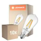 Fordelspakke 10x Ledvance Classic LED Edison E27 Pære Filament Klar 3.8W 806lm - 827 Ekstra Varm Hvid | Erstatter 60W