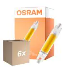 Fordelspakke 6x Osram LED Slim Line R7S LED R7S 78mm Klar 4.5W 470lm - 840 Kold Hvid | Erstatter 40W